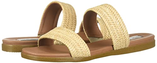 Steve Madden Women's Dual Flat Sandal, Natural Raffia, 7.5