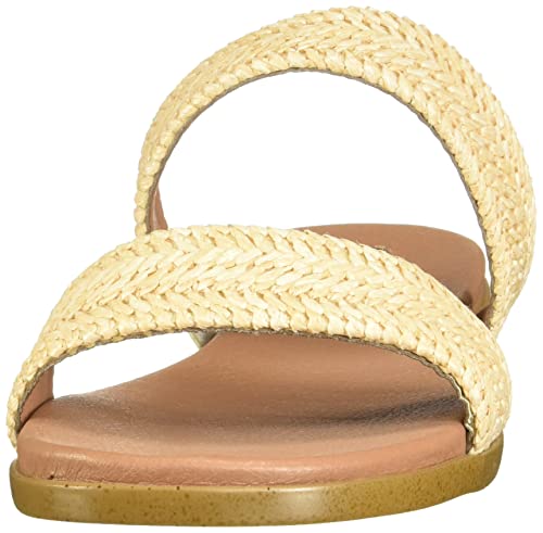Steve Madden Women's Dual Flat Sandal, Natural Raffia, 7.5