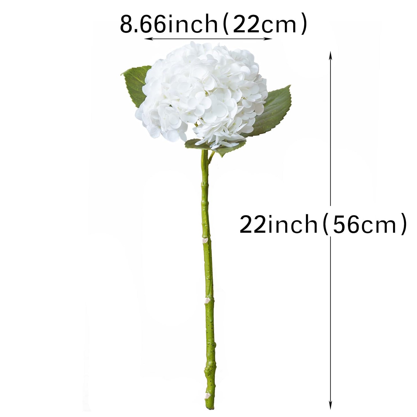 DUYONE 3PCS 22 inch Lifelike Artificial Hydrangea Large Real Touch Flowers Artificial Flowers Dry Flowers Outdoor Wedding Christmas Office Family Party Living Room Table Decoration (White)