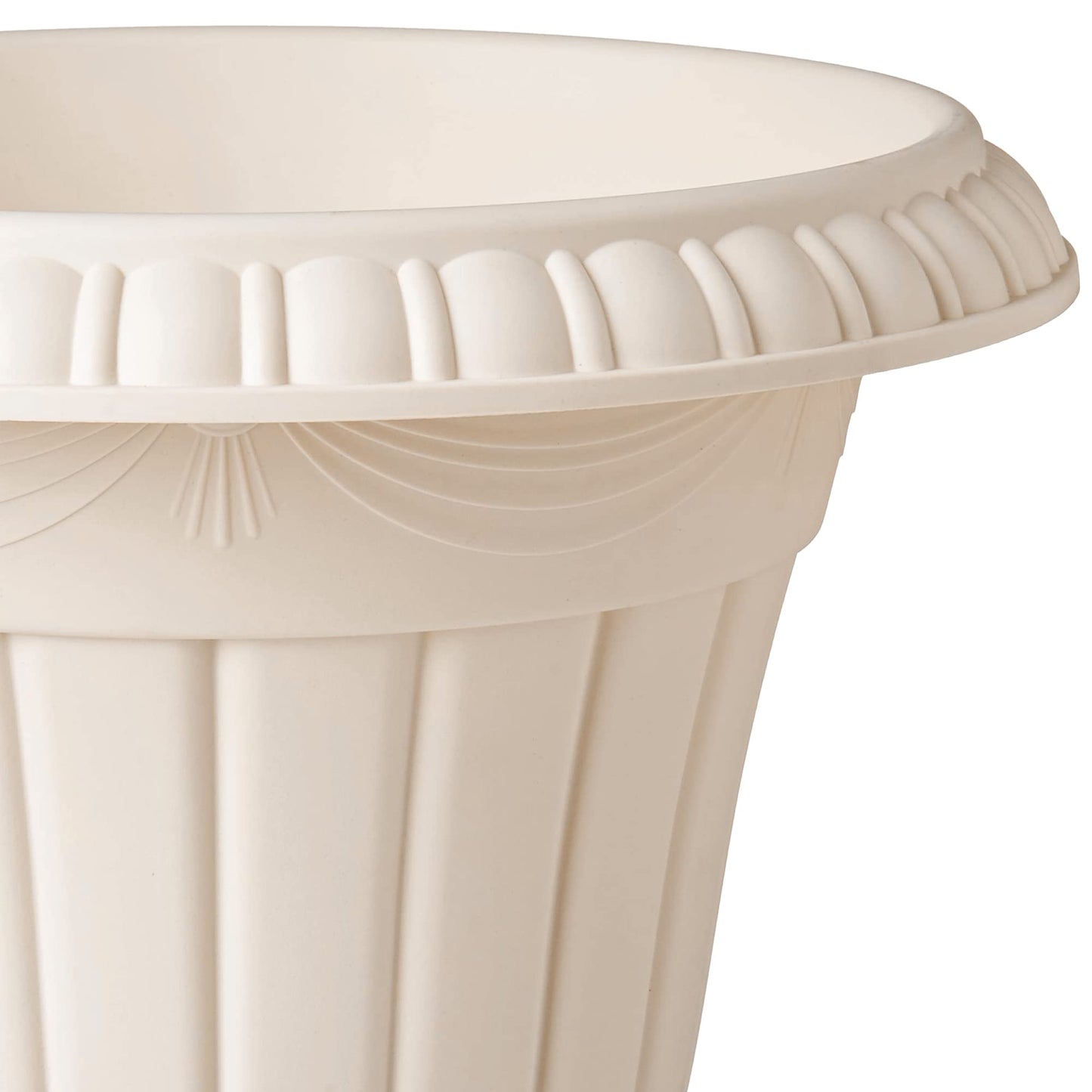 Arcadia Garden Products PL20BG Classic Traditional Plastic Urn Planter Indoor/Outdoor, 10" x 12", (Beige)