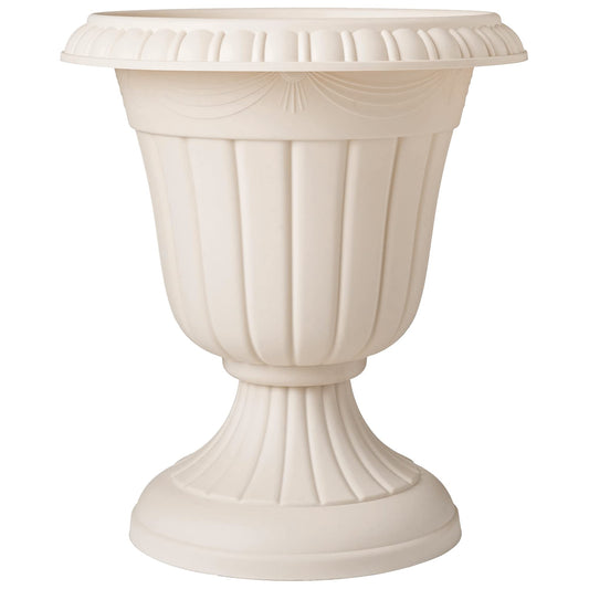 Arcadia Garden Products PL20BG Classic Traditional Plastic Urn Planter Indoor/Outdoor, 10" x 12", (Beige)