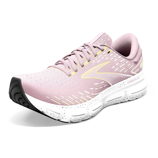 Brooks Women's Glycerin 20 Neutral Running Shoe - Pink/Yellow/White - 8.5 Medium