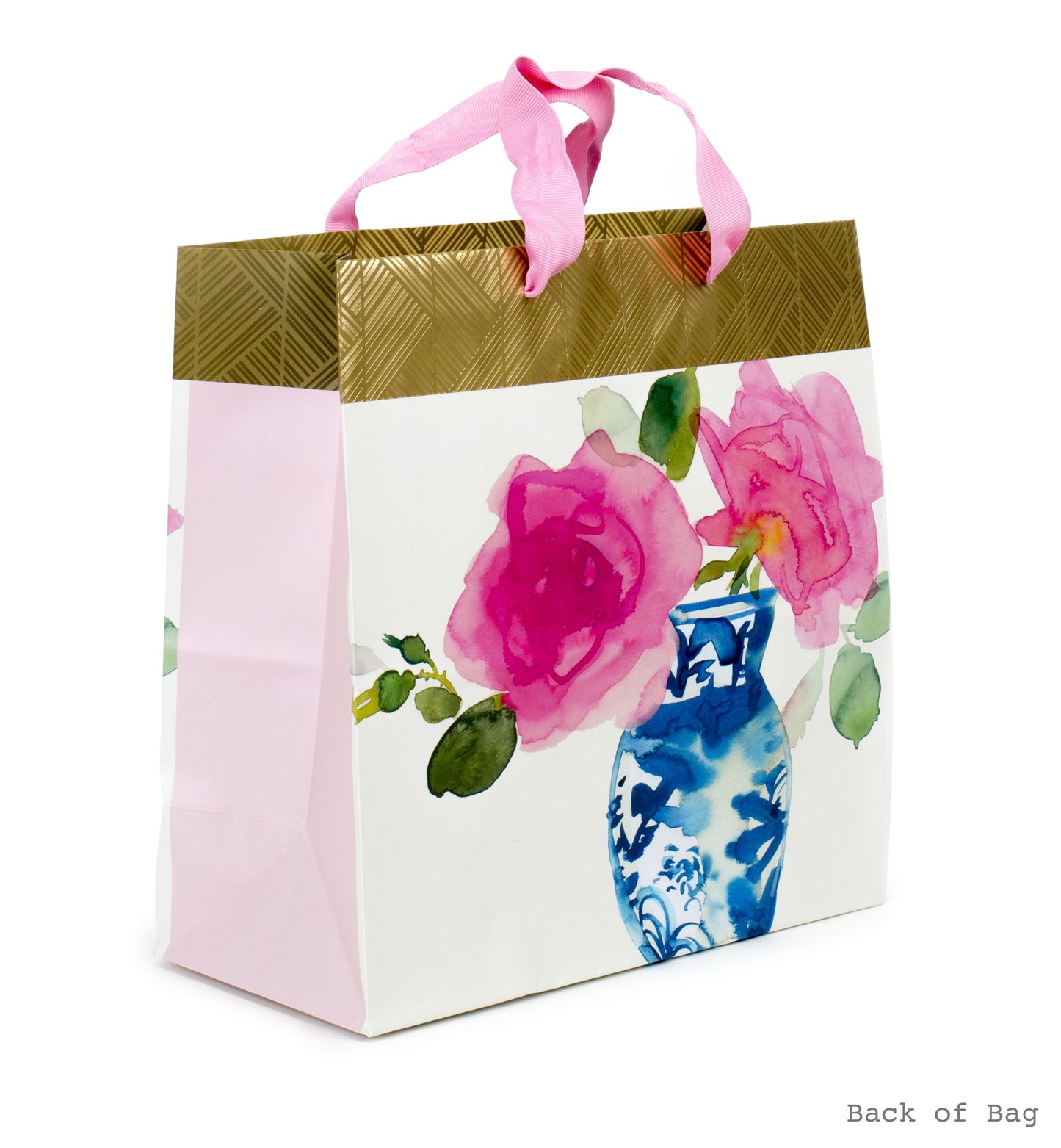 Hallmark 10" Large Square Gift Bag (Watercolor Flower and Vase) for Birthdays, Mothers Day, Anniversary, Bridal Showers and More